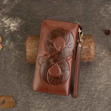 Genuine Top-Grain Leather Women's Wallet-Handbags, Wallets & Cases-brown-Free Shipping Leatheretro