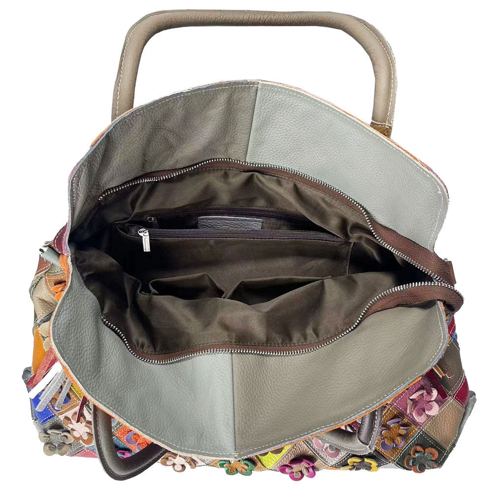 Handmade Designed Large Genuine Top-Grain Leather Crossbody Bag-Colorful-Free Shipping Leatheretro