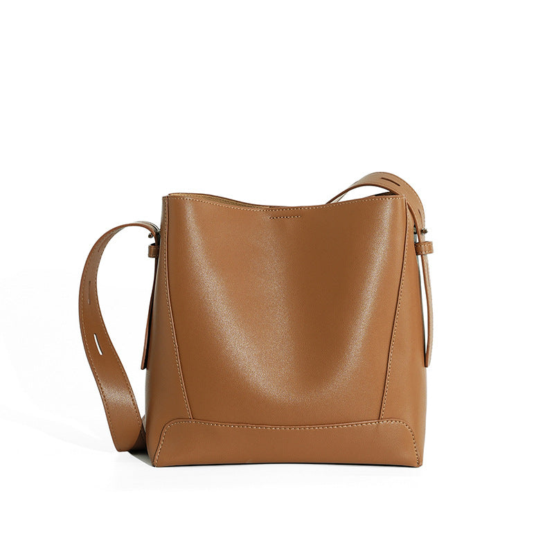 Premium Genuine Leather Crossbody Bag – Versatile Large Capacity Tote for Work & Travel-crossbody bags-Brown-Free Shipping Leatheretro