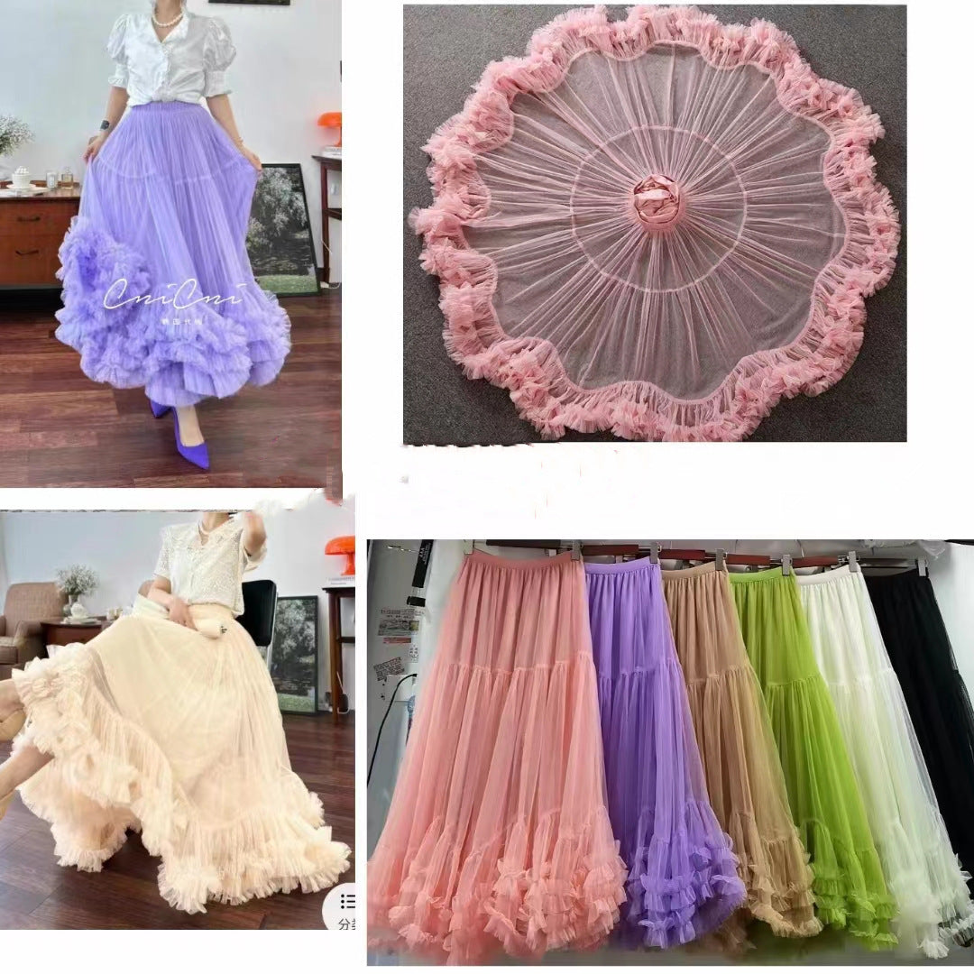 Fairy Designed Ruffled A Line Skirts for Women-Skirts-Black-One Size-Free Shipping Leatheretro