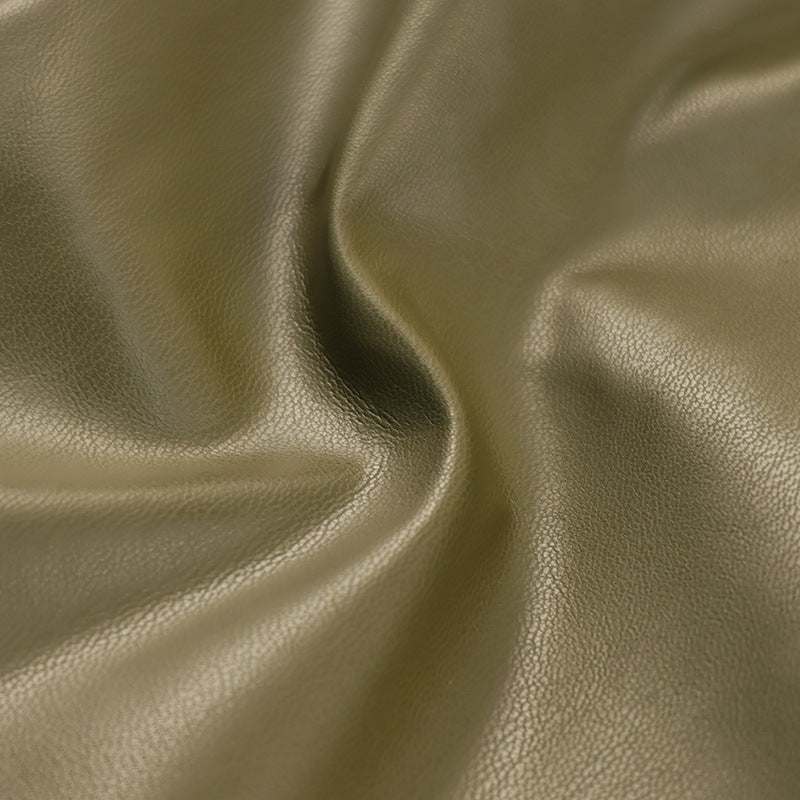 Fashionable Green V-Neck Slim-Fit Faux Leather Blazer-green-S-Free Shipping Leatheretro