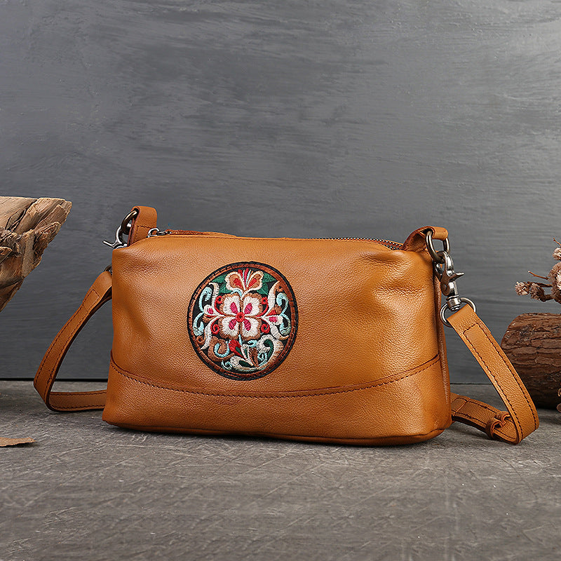 Genuine Leather Women's Crossbody Bag-Handbags-Black-Free Shipping Leatheretro