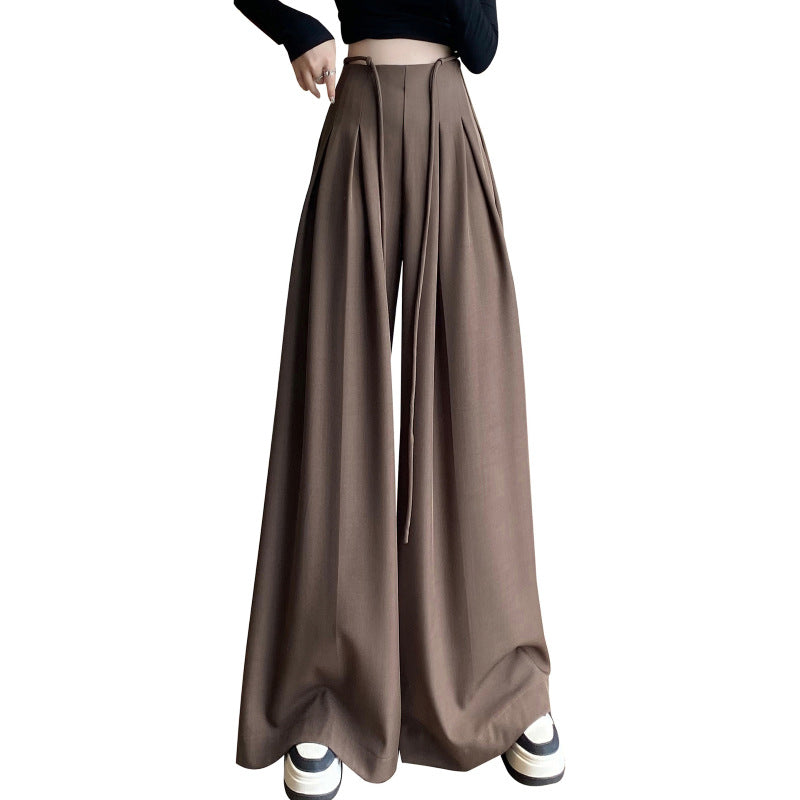 Designed High Waist Wide Legs Straight Pants-Pants-Black-S-Free Shipping Leatheretro