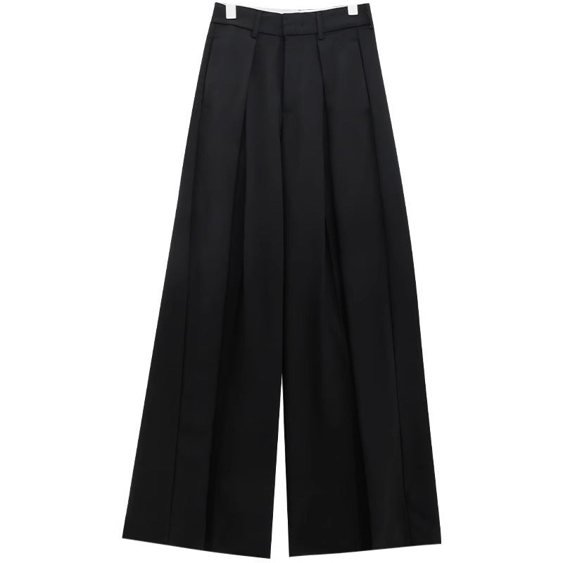 Casual High Waist Loose Wide Legs Pants-Pants-Black-S-Free Shipping Leatheretro