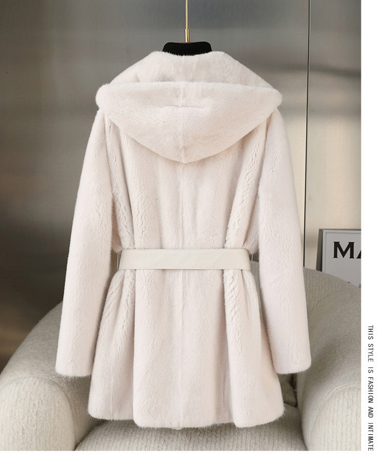 Casual Faux Fur Midi Length Jacket Coats-Coats & Jackets-Khaki-S-Free Shipping Leatheretro