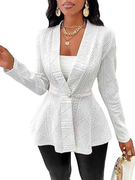 Fashion Knitted Jacket Coats-Coats & Jackets-White-S-Free Shipping Leatheretro