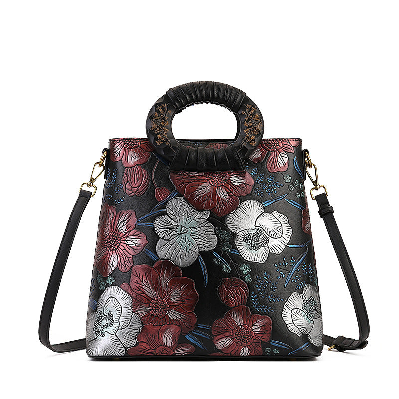 Ethnic Luxury PU Leather Small-Batch Shoulder Bag-Handbags-Black-Free Shipping Leatheretro