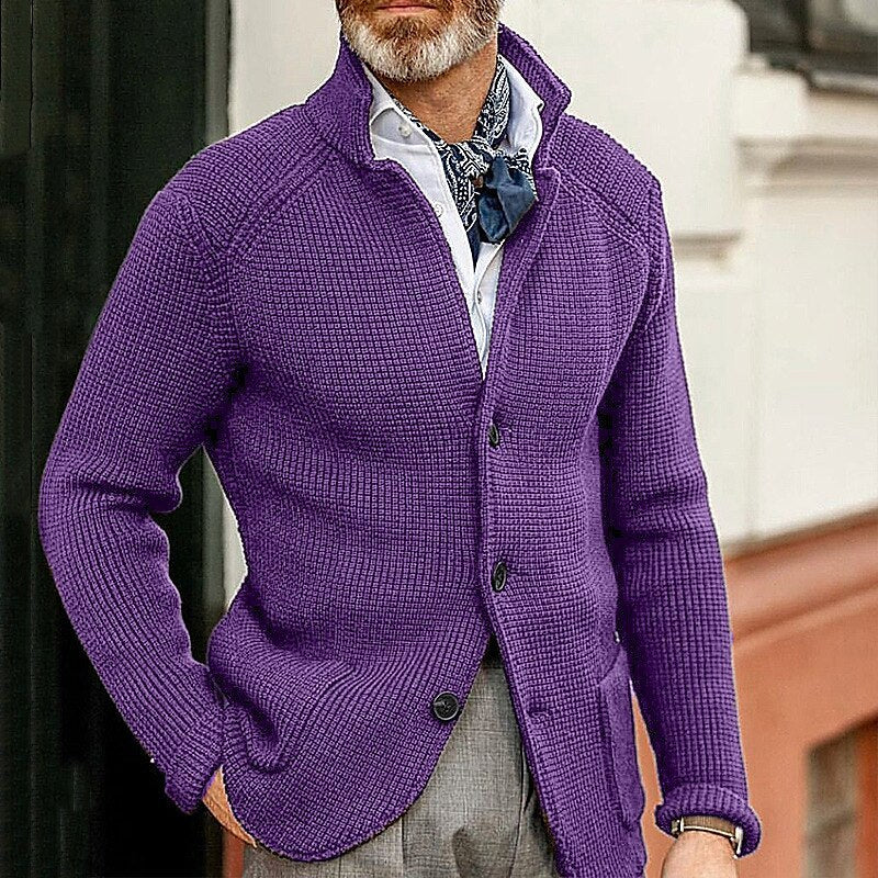 Casual Long Sleeves Men's Sweaters-Sweater&Hoodies-Purple-S-Free Shipping Leatheretro