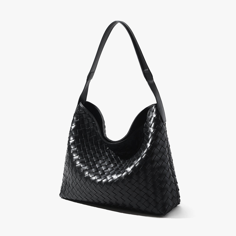 Handwoven Leather Crossbody Bag-Handbags-Green-Free Shipping Leatheretro