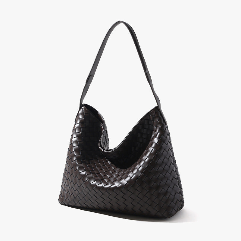 Handwoven Leather Crossbody Bag-Handbags-Green-Free Shipping Leatheretro