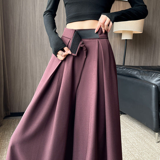 Casual High Waist Loose Wide Legs Straight Pants-Pants-Black-S-Free Shipping Leatheretro