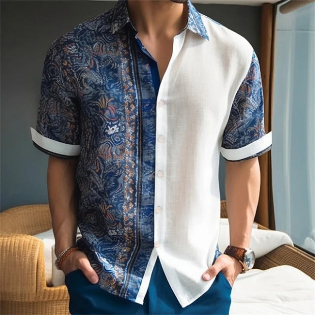 Casual Summer Short Sleeves Shirts-Shirts & Tops-ZJM-4-XS-Free Shipping Leatheretro