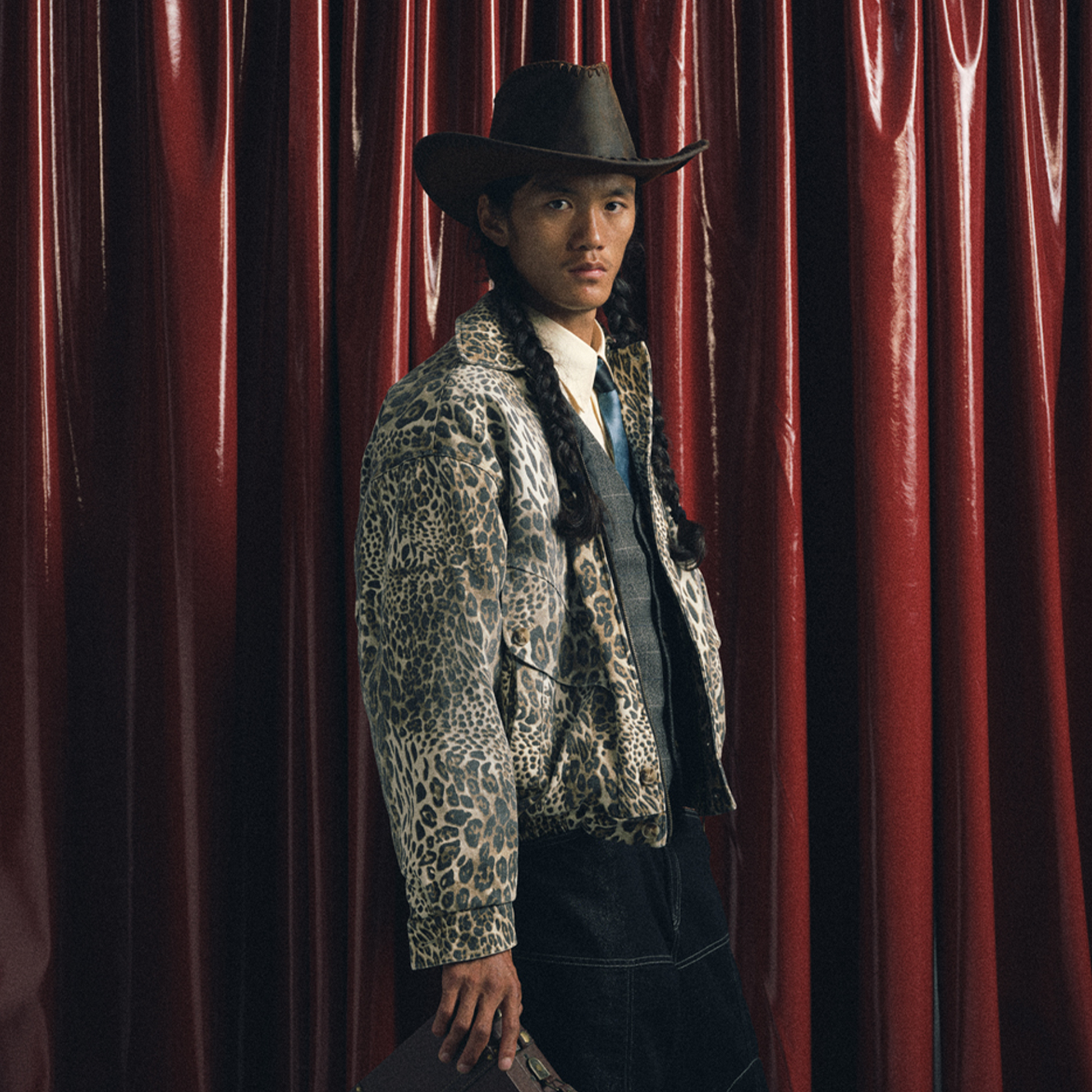 TRECLUB Distressed Leopard Full-Print Bomber Jacket-Jacket-S (Preorder)-Free Shipping Leatheretro