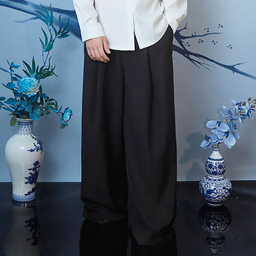 JIECHI Essential Draped Wide-Leg Pants-Pants-M-Free Shipping Leatheretro