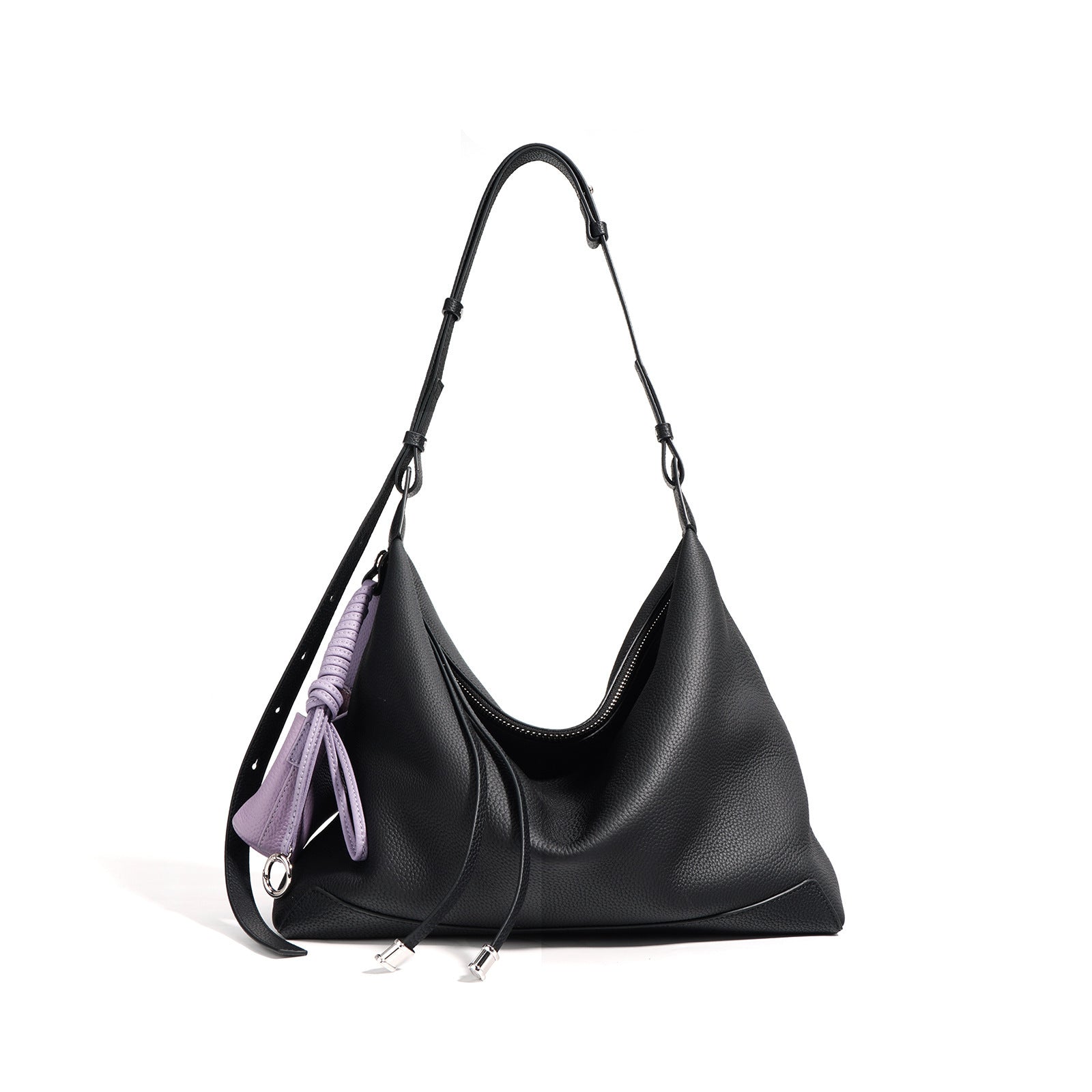 Minimalist Large Capacity Tote Bag-Shoulder Bags-black and purple-Free Shipping Leatheretro
