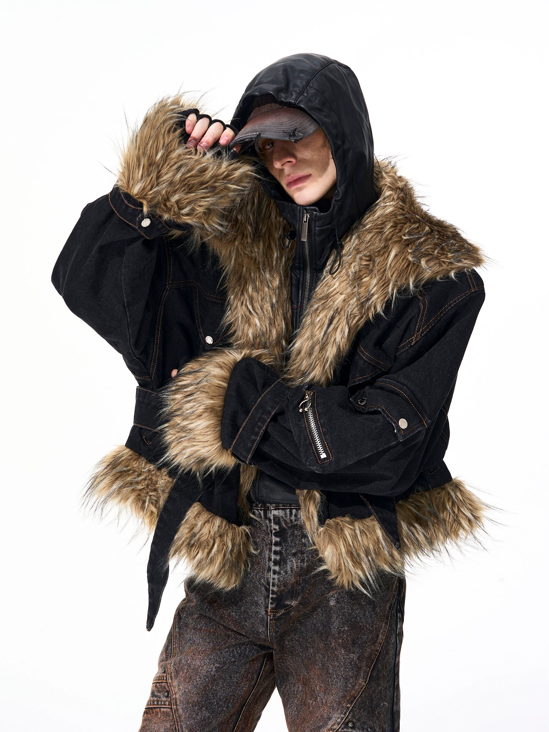 STARTEXCEEDEND Oversized Bat Sleeve Jacket for Men-Black-M 45-65kg-Free Shipping Leatheretro