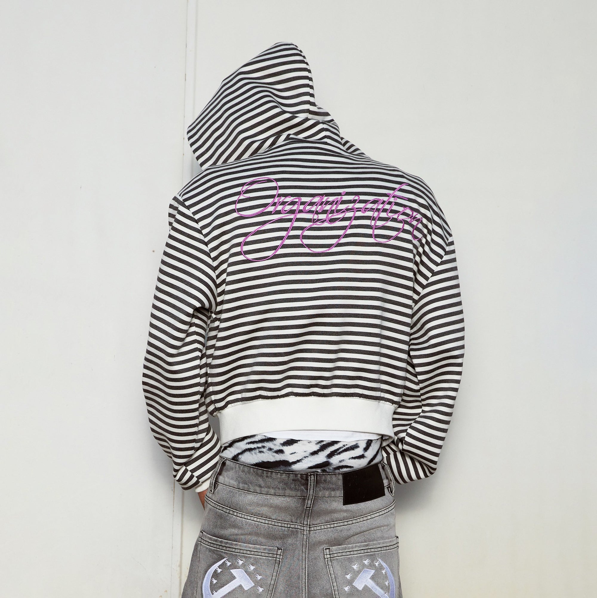 VINKID Flag Stripe Zip-Up Hoodie-Jacket-S-Free Shipping Leatheretro