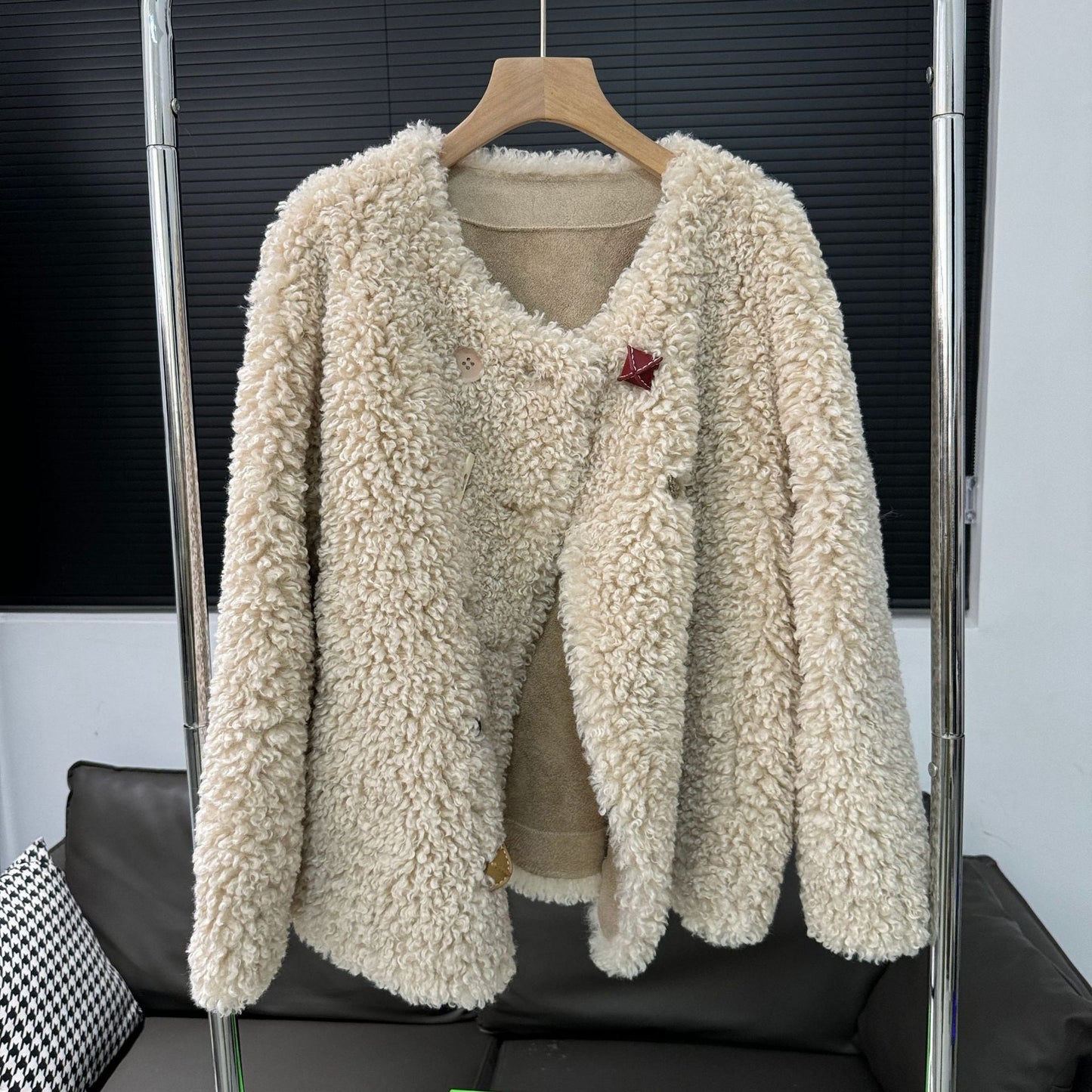 Fashion Faux Fur Women Jacket Coats-Coats & Jackets-Apricot-One Size-Free Shipping Leatheretro