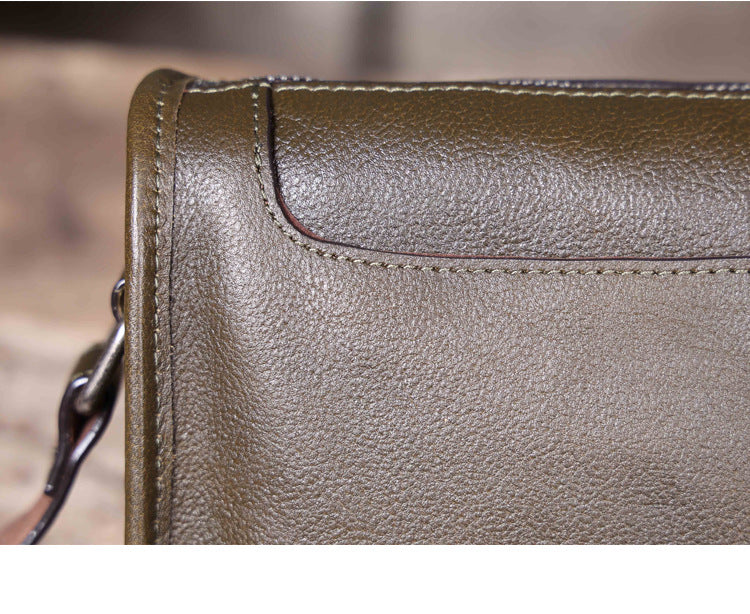 Men's Vintage Messenger Bag - Handmade Full-Grain Vegetable-Tanned Leather Messenger Bag-Messenger Bags-Coffee-Free Shipping Leatheretro