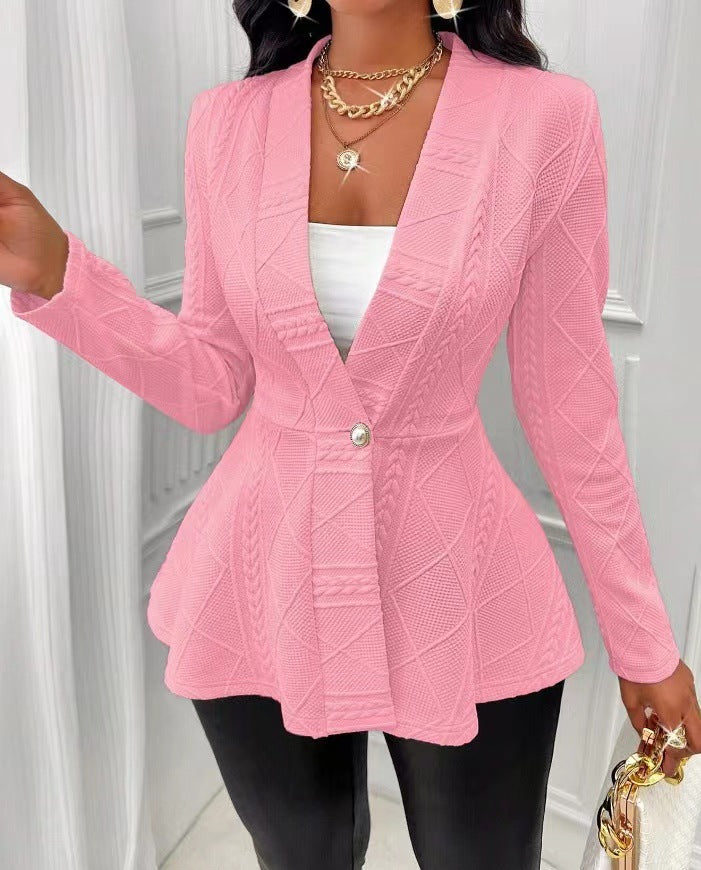 Fashion Knitted Jacket Coats-Coats & Jackets-Pink-S-Free Shipping Leatheretro