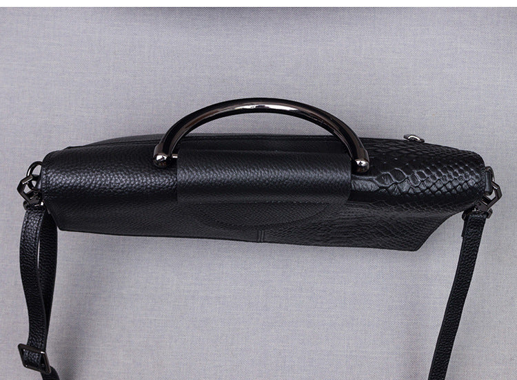 Genuine Leather Crossbody Bag for Women-Black-Free Shipping Leatheretro