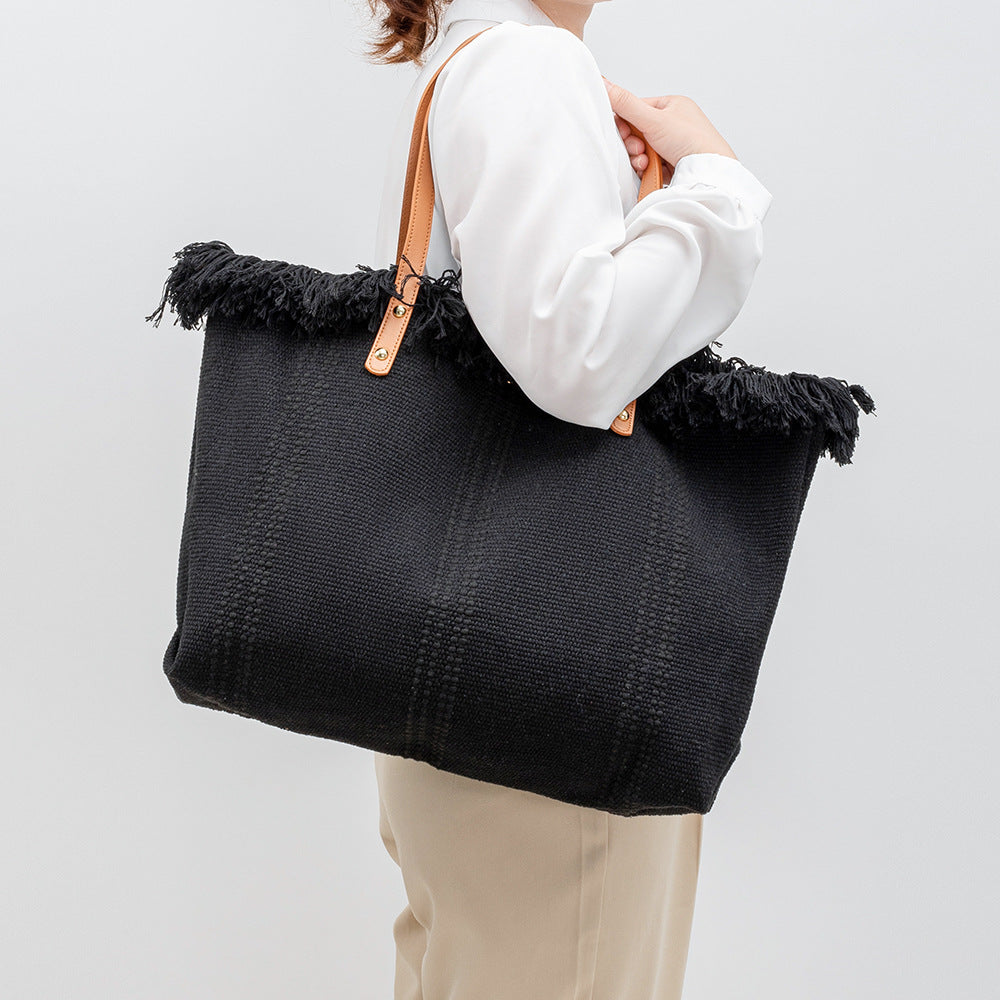 Stylish Canvas Tote Bag-Light blue-50*10*35CM-Free Shipping Leatheretro