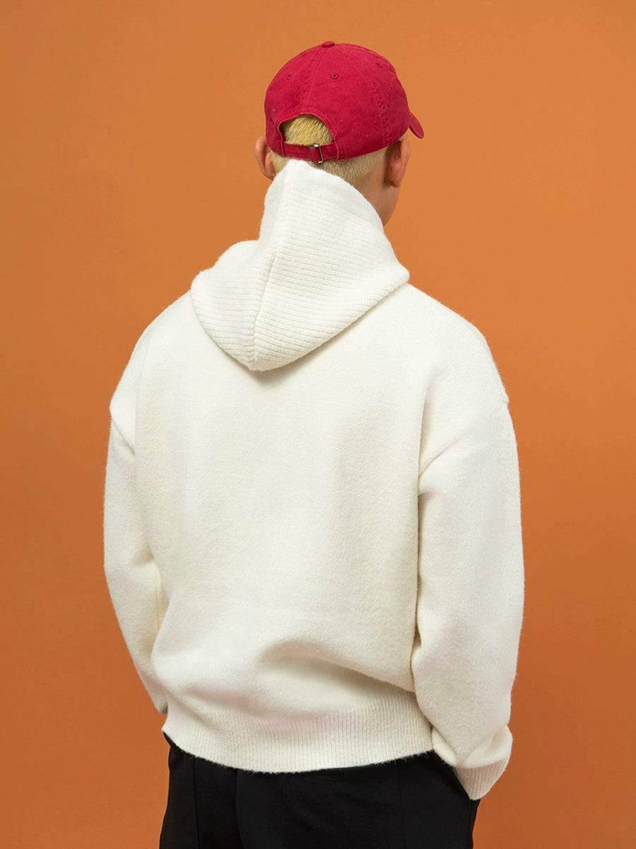 CLP Unisex Split Hoodie Snood Knit Sweater-Gray-S-Free Shipping Leatheretro