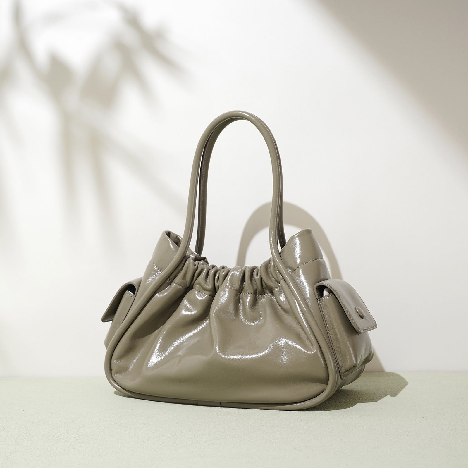 Minimalist Solid Color Bucket Bag-Shoulder Bags-Pink purple-Free Shipping Leatheretro