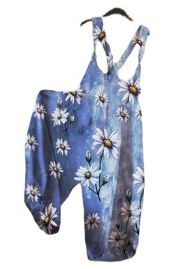 Casual Summer Floral Print Jumpsuits-Jumpsuits & Rompers-1-S-Free Shipping Leatheretro
