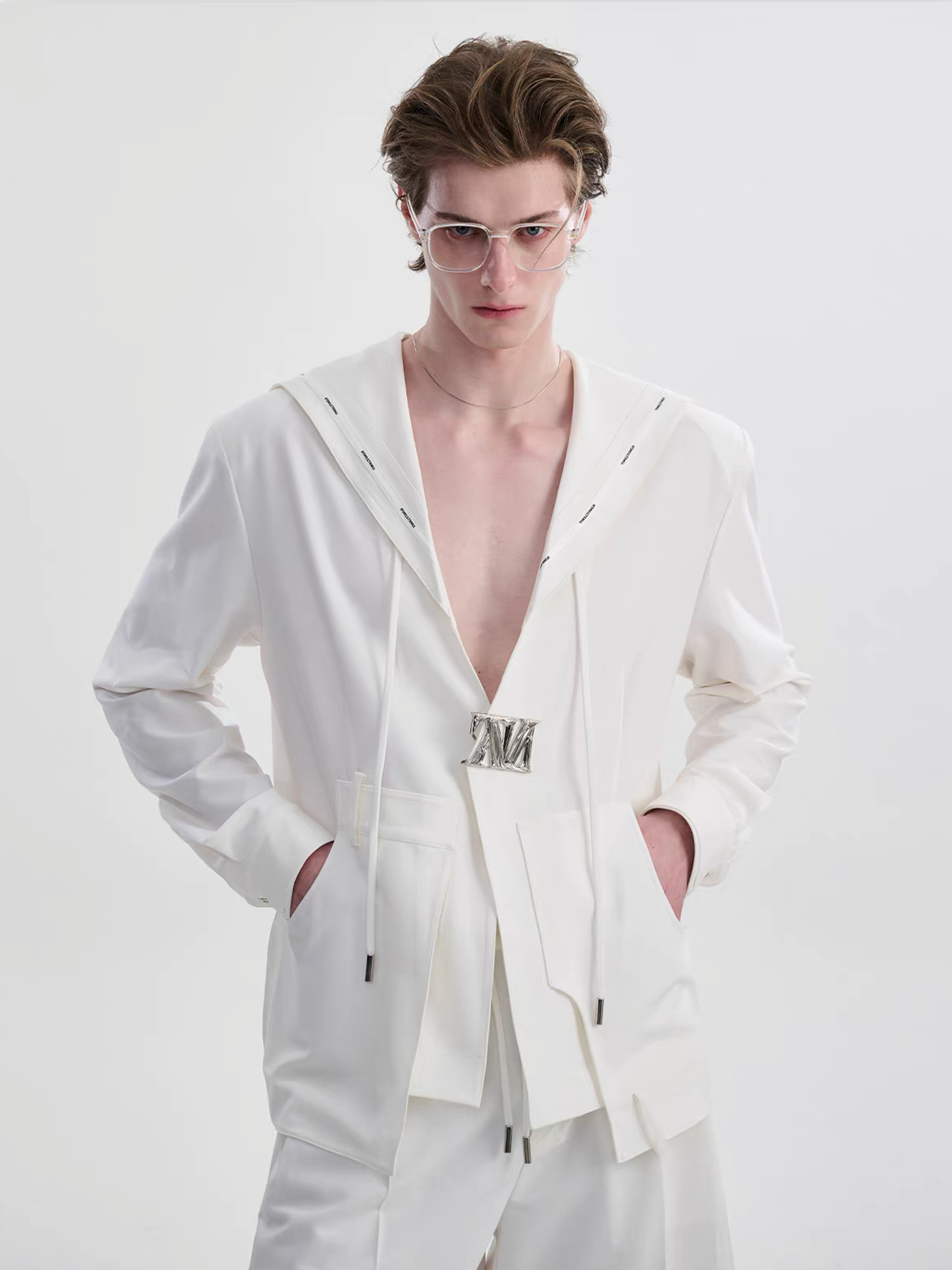 TIWILLTANG Minimal Sailor Collar Shirt-Shirt-S-White-Long-Free Shipping Leatheretro