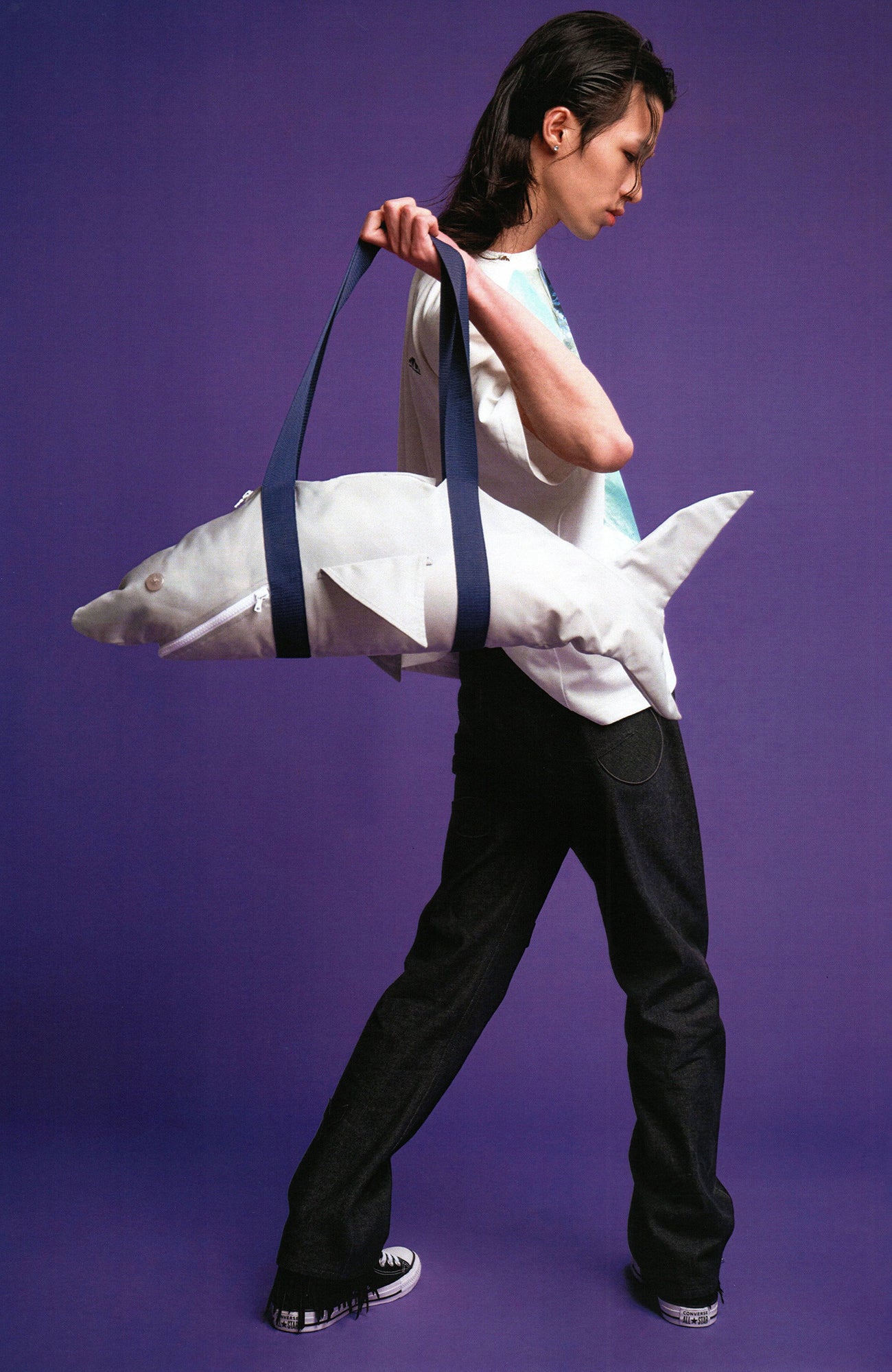 URBAN+FOREST Shark-Shaped Shoulder Bag-Bag-One Size-Yellow-Free Shipping Leatheretro