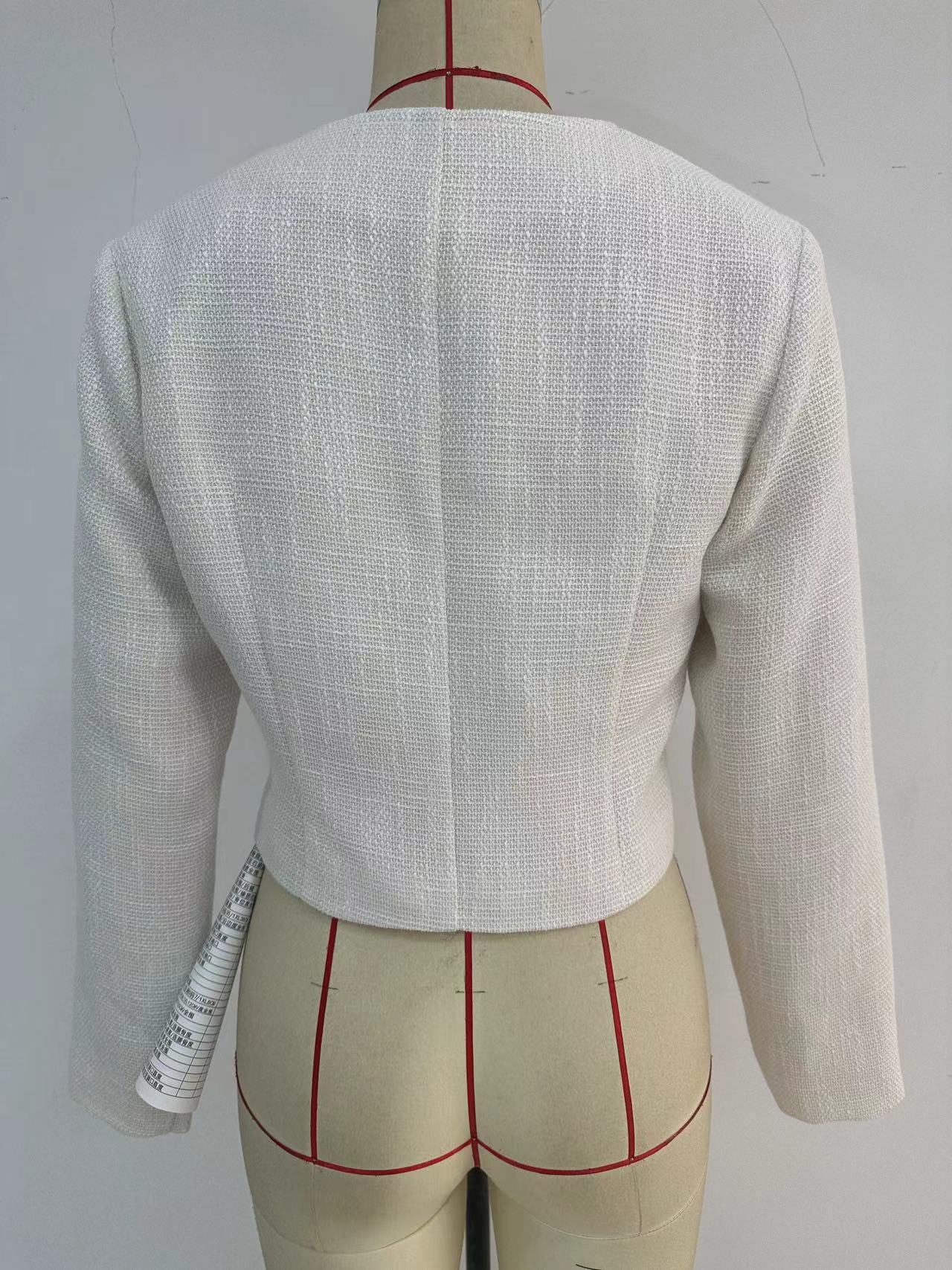 Fashion Irregular Bow Long Sleeves Blazers-Outerwear-White-S-Free Shipping Leatheretro