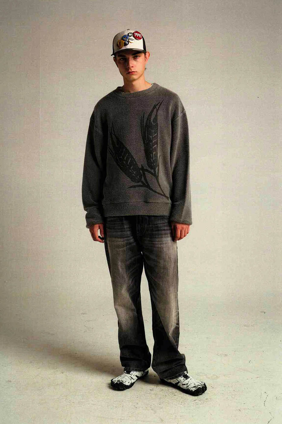 URBAN+FOREST 50s Washed Baggy Jeans-Jeans-XS-Grey-Free Shipping Leatheretro