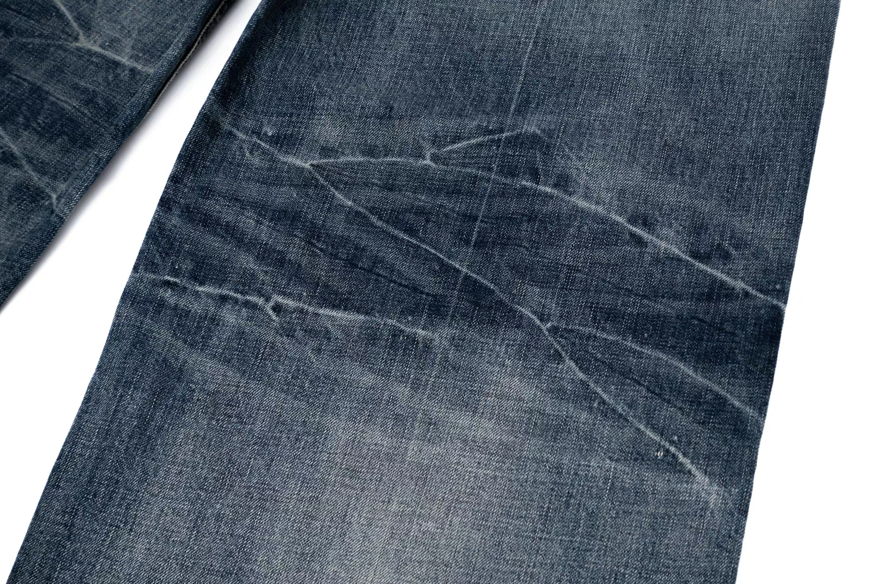 IN EXISTENCE x i Washed Lightning Fade Wide-Leg Jeans Blue-Jeans-XS (0) (Preorder)-Free Shipping Leatheretro