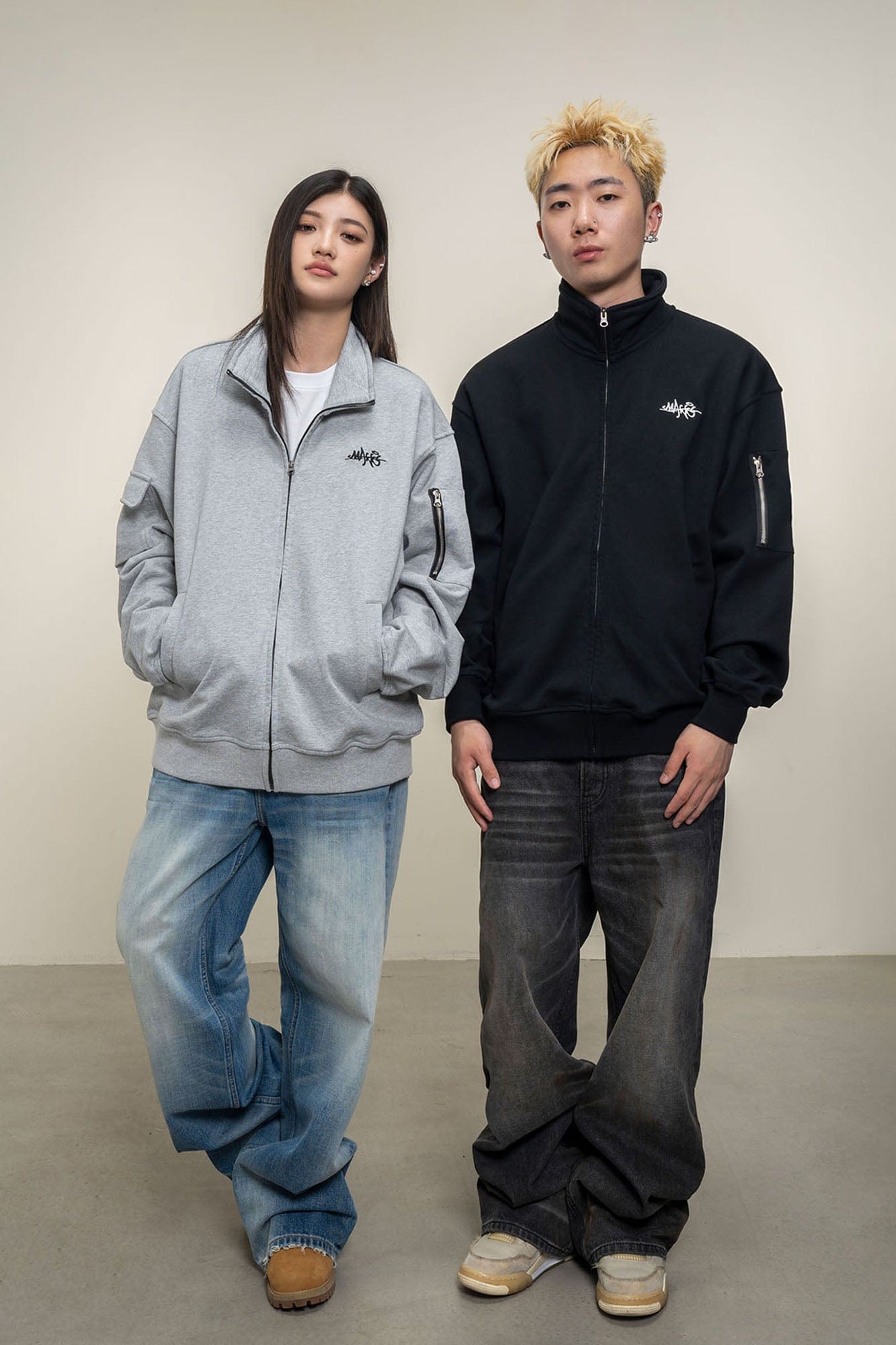 MAKEMORE Utility Zip Pocket Track Jacket-Jacket-S-Black-Free Shipping Leatheretro