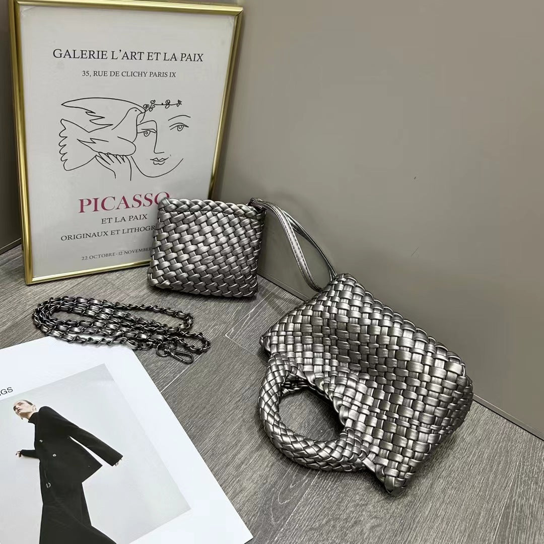 Handwoven Mini Bag – Stylish Tote Handbag-Fruit Green-Free Shipping Leatheretro