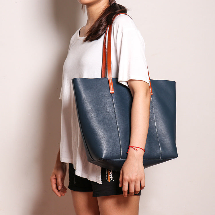 Large Capacity Mother Fashion Leather Tote Bag-Tote Bag-Red-Free Shipping Leatheretro