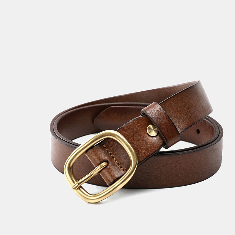 Women's 3.0" Wide Genuine Leather Belt-Green-105-125-Free Shipping Leatheretro