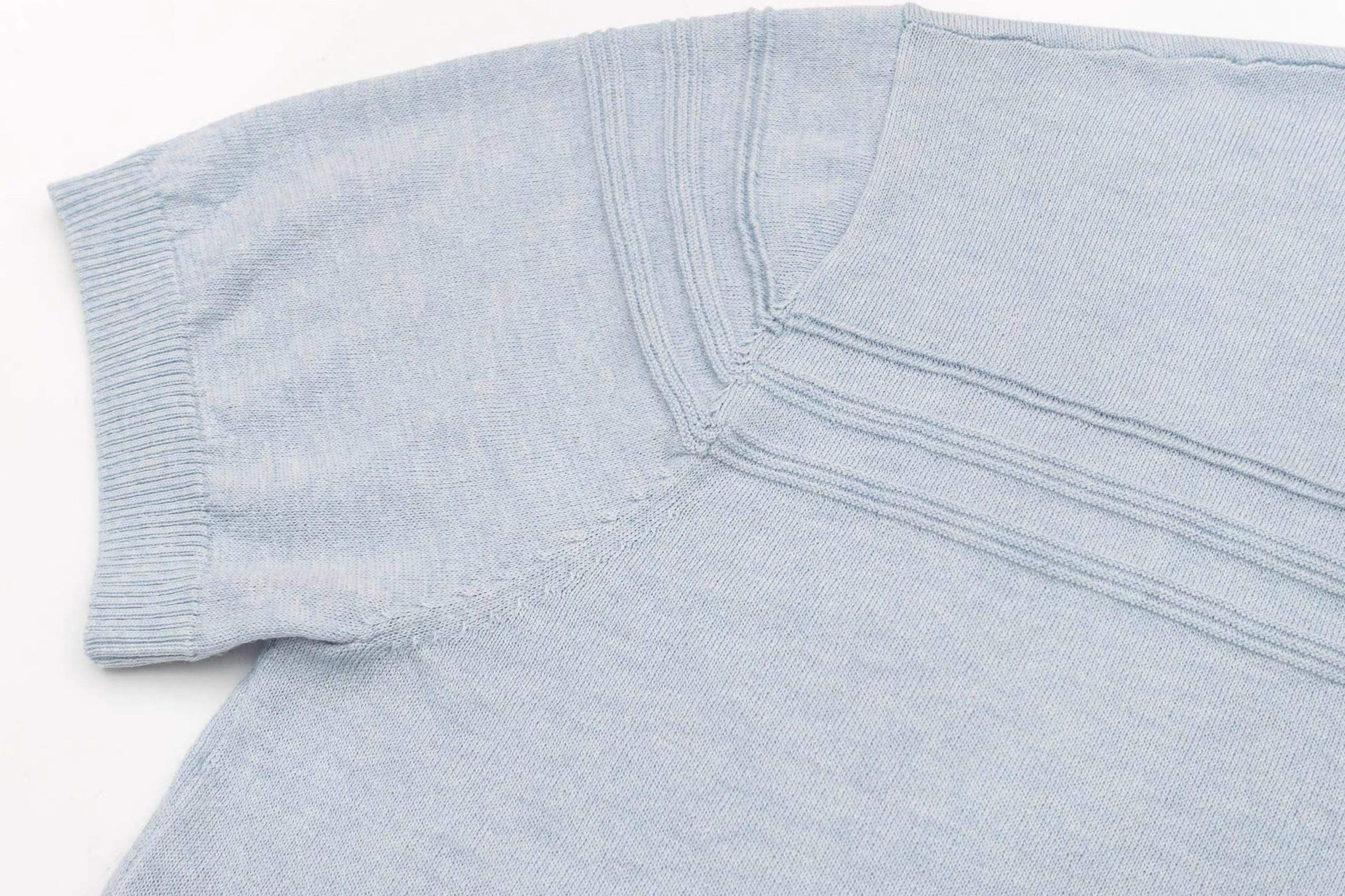 IN EXISTENCE Jacquard-Trim Wool-Blend Knit Half Shirt-Half shirt-S (1)-Blue (S M for Preorder)-Free Shipping Leatheretro