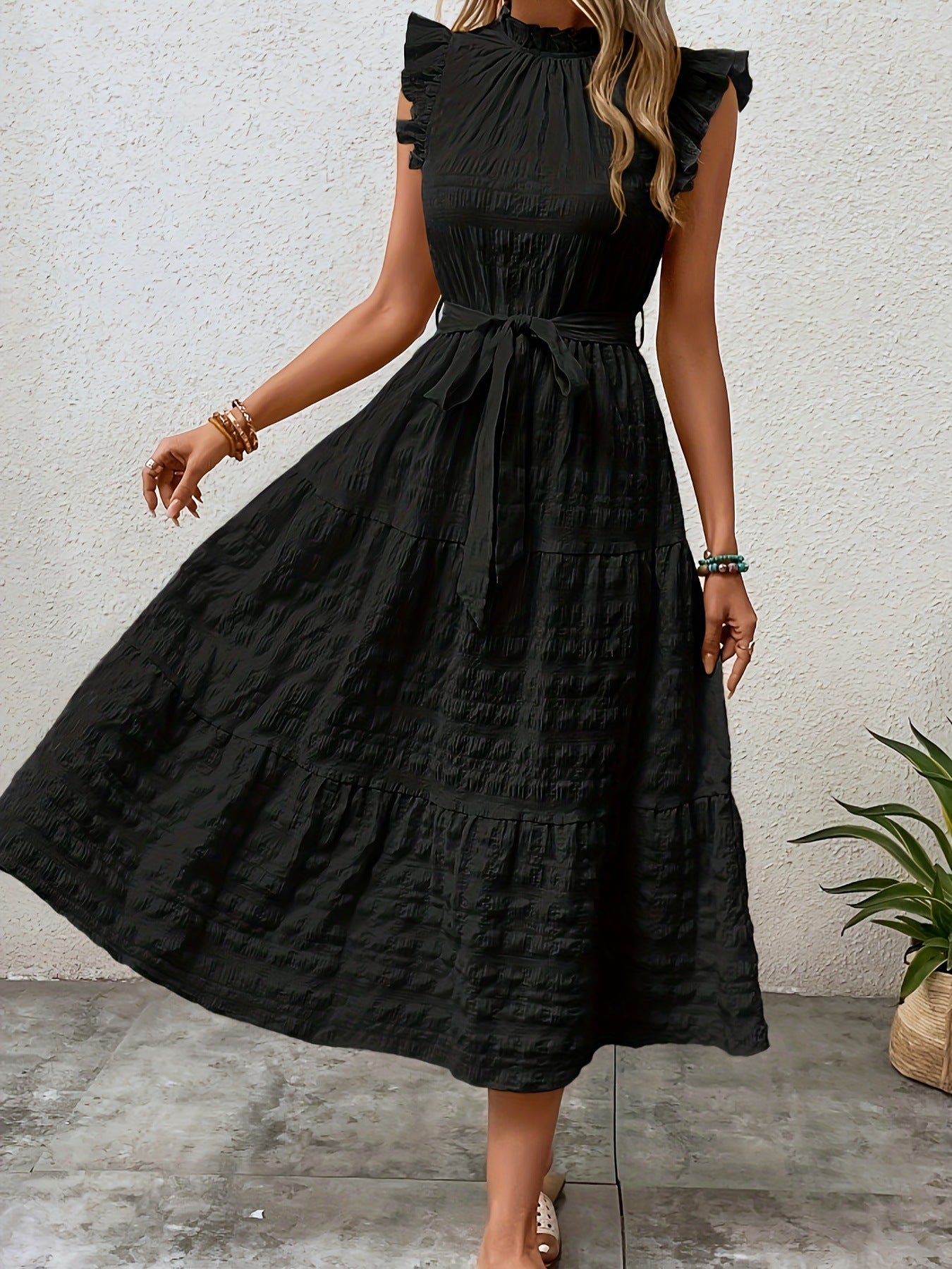 Causal Summer Vacation Long Dresses-Navy Blue-S-Free Shipping Leatheretro