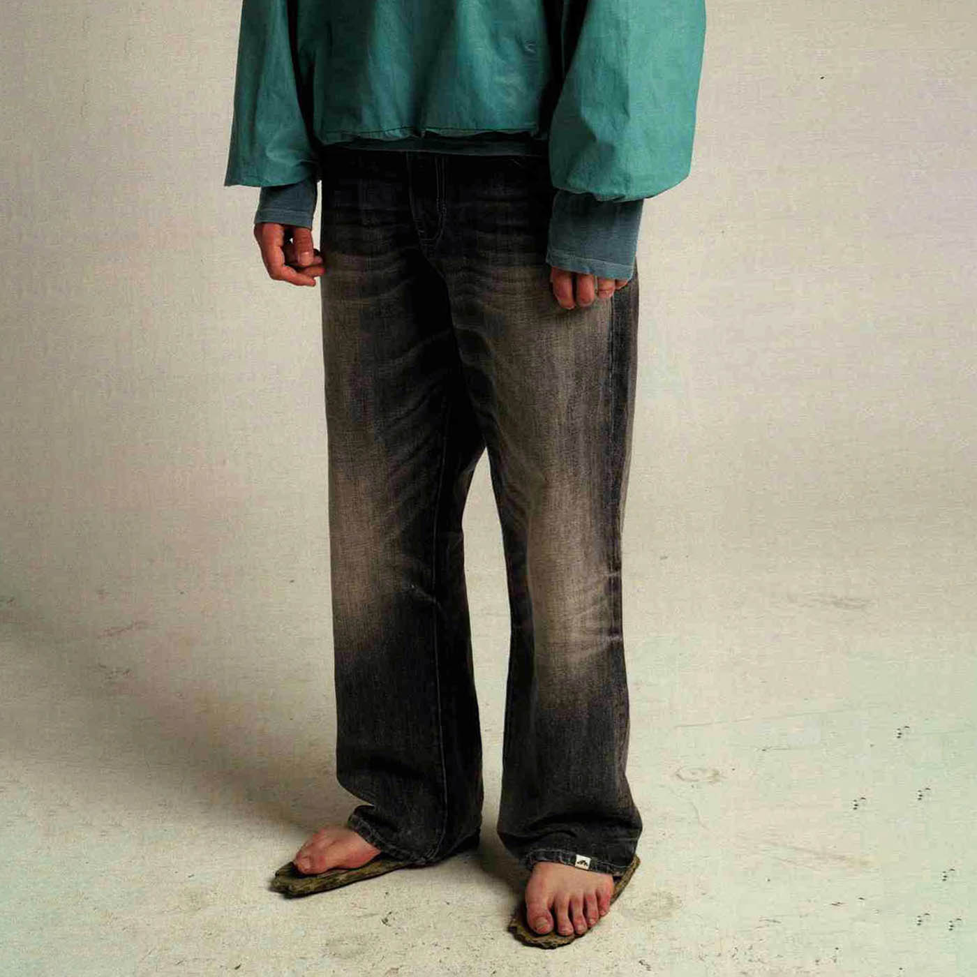 URBAN+FOREST 50s Washed Baggy Jeans-Jeans-XS-Grey-Free Shipping Leatheretro