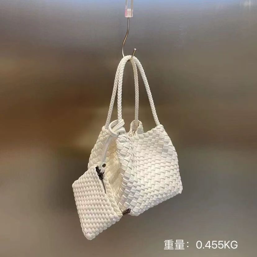Handwoven Bag – Luxury Boho Woven Tote-Silver-Free Shipping Leatheretro