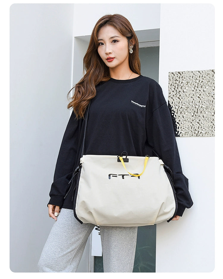 BOOM AB Side The Versatile Voyager: Reversible Tote & Crossbody Bag-Yellow Gray-Large-Free Shipping Leatheretro