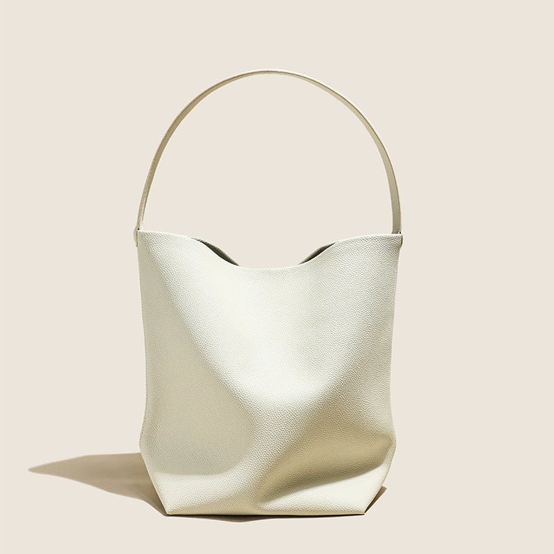 Designed Genuine Leather Bucket Bag-Handbags-Off the White-Free Shipping Leatheretro
