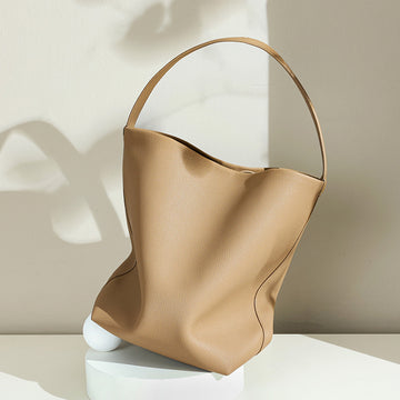 Designed Genuine Leather Bucket Bag-Handbags-Off the White-Free Shipping Leatheretro