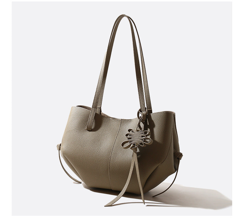 Women's Genuine Leather Tote Bag-Shoulder Bags-black-Free Shipping Leatheretro