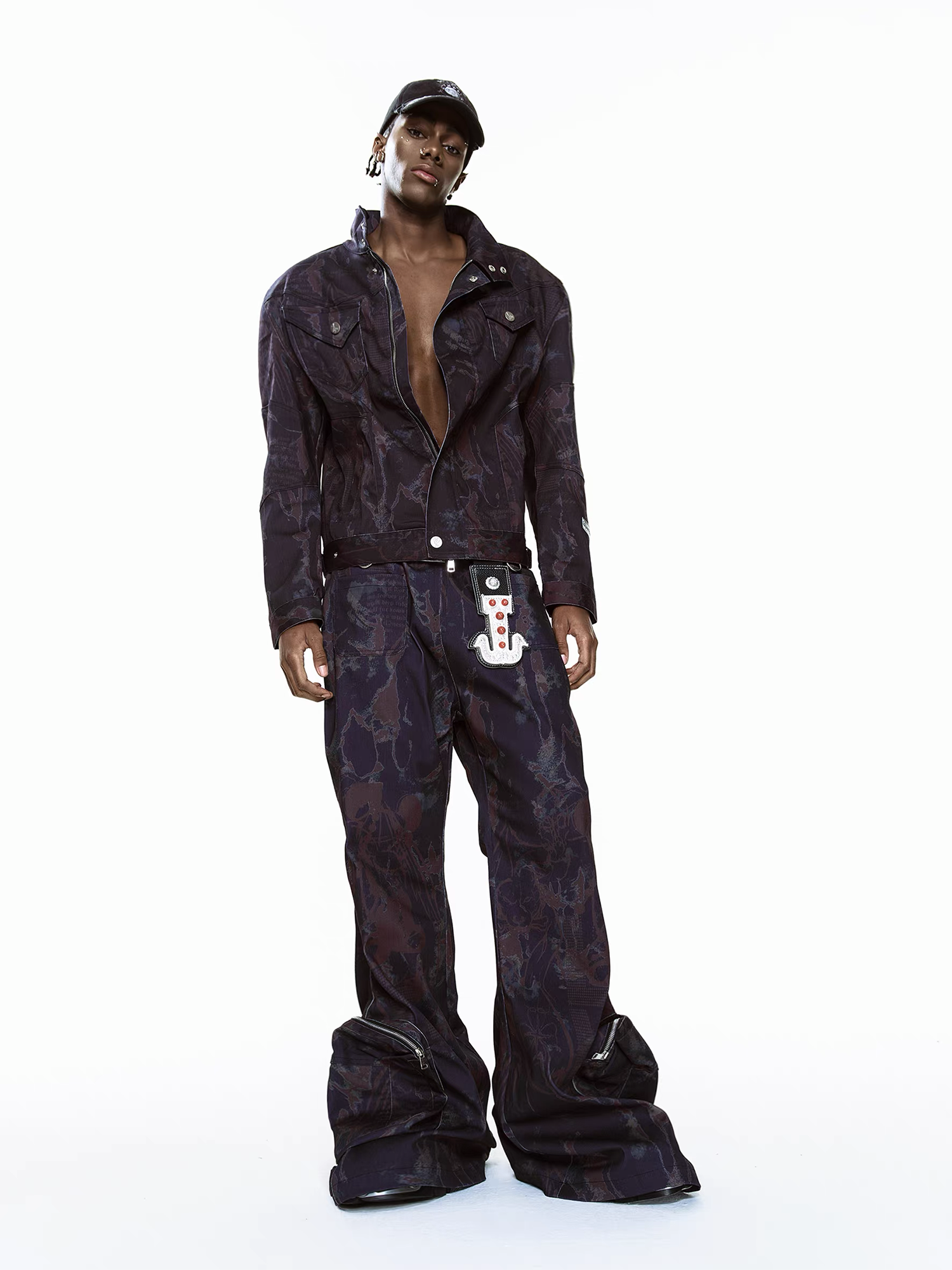 CYCYCY Punk Graffiti Denim Jacket-Jacket-S-Free Shipping Leatheretro