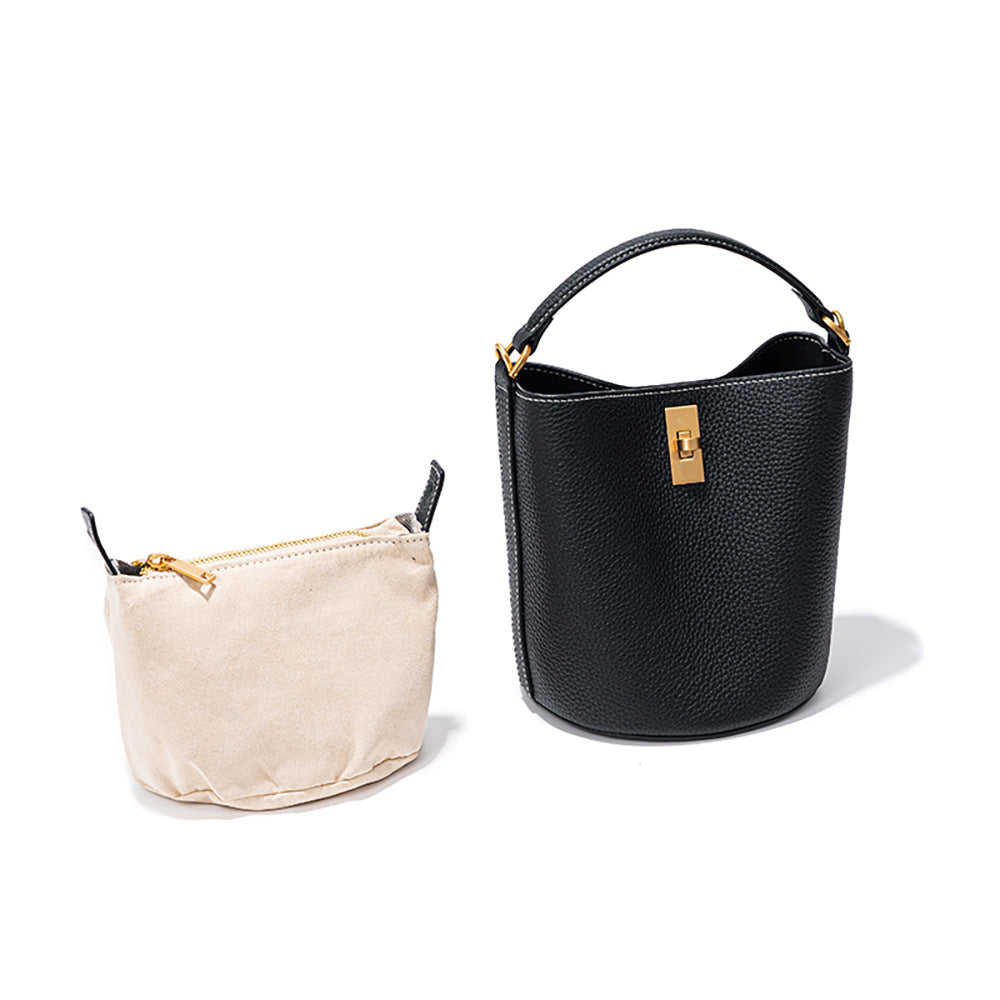 Stylish Large Capacity Bucket Bag –-Handbags-Black-Free Shipping Leatheretro