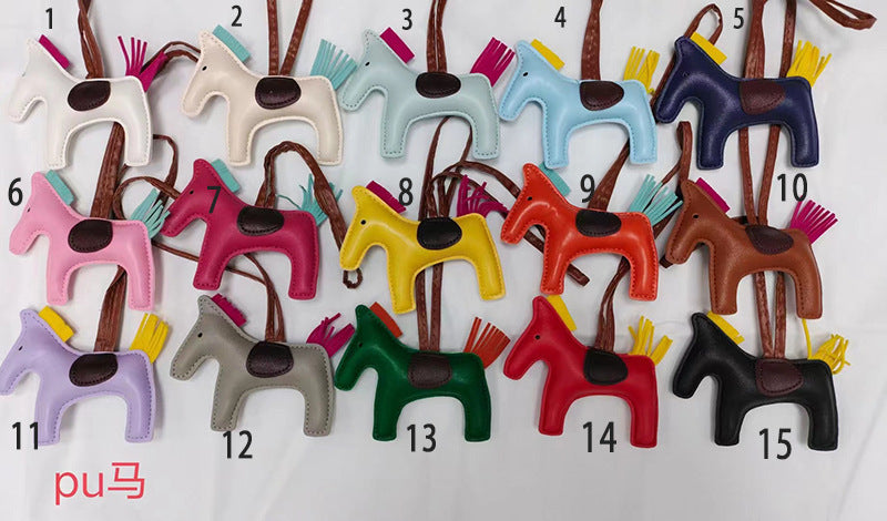 Handmade Sheepskin Car Rearview Mirror Charm Keychain-Keychains-Left Message for Number-Free Shipping Leatheretro