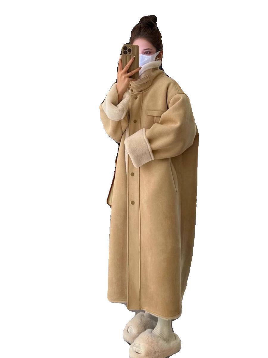 Fashion Faux Fur Winter Long Outerwear for Women-Outerwear-Apricot-S-Free Shipping Leatheretro